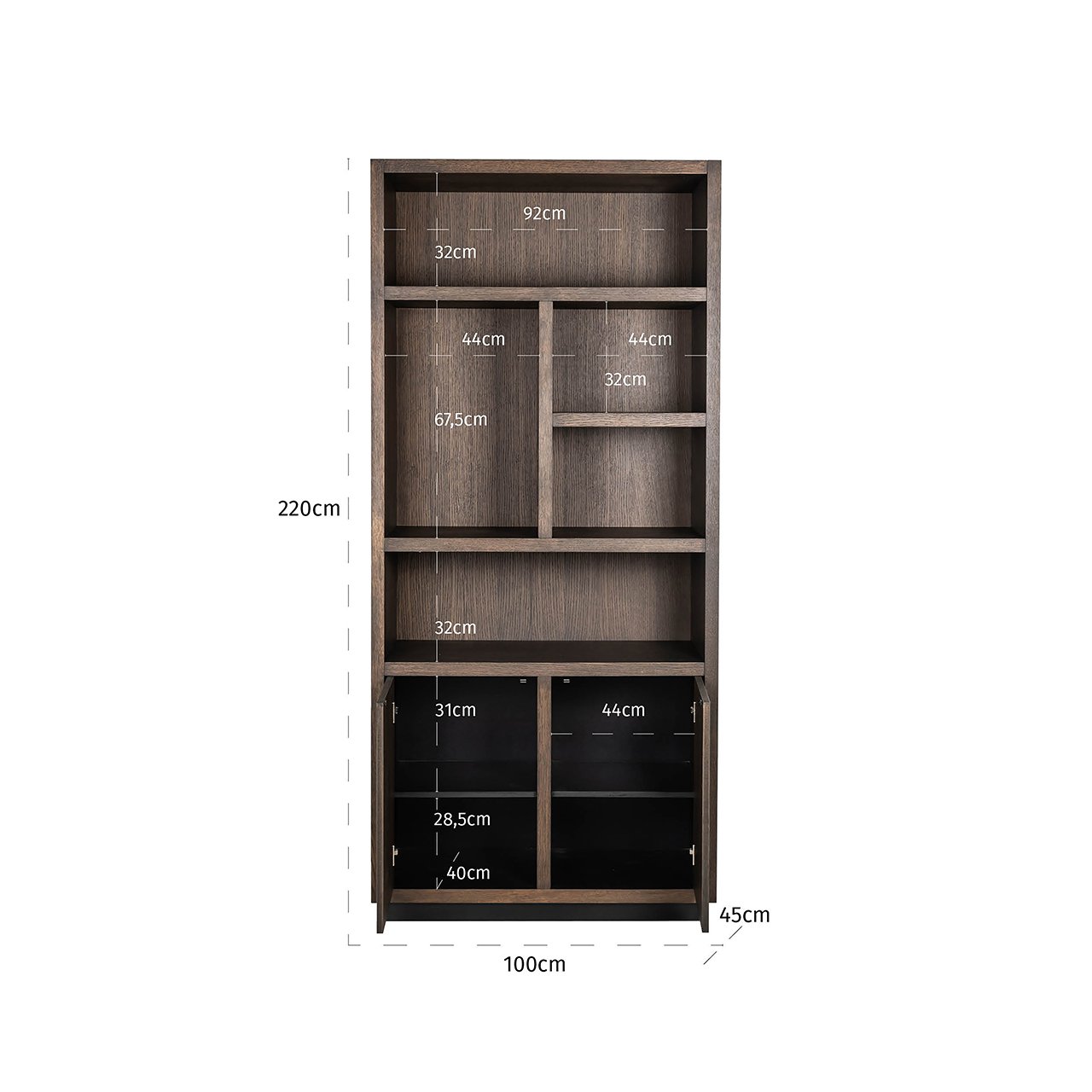 Bücherschrank Oakura 2 Türen (Brown)