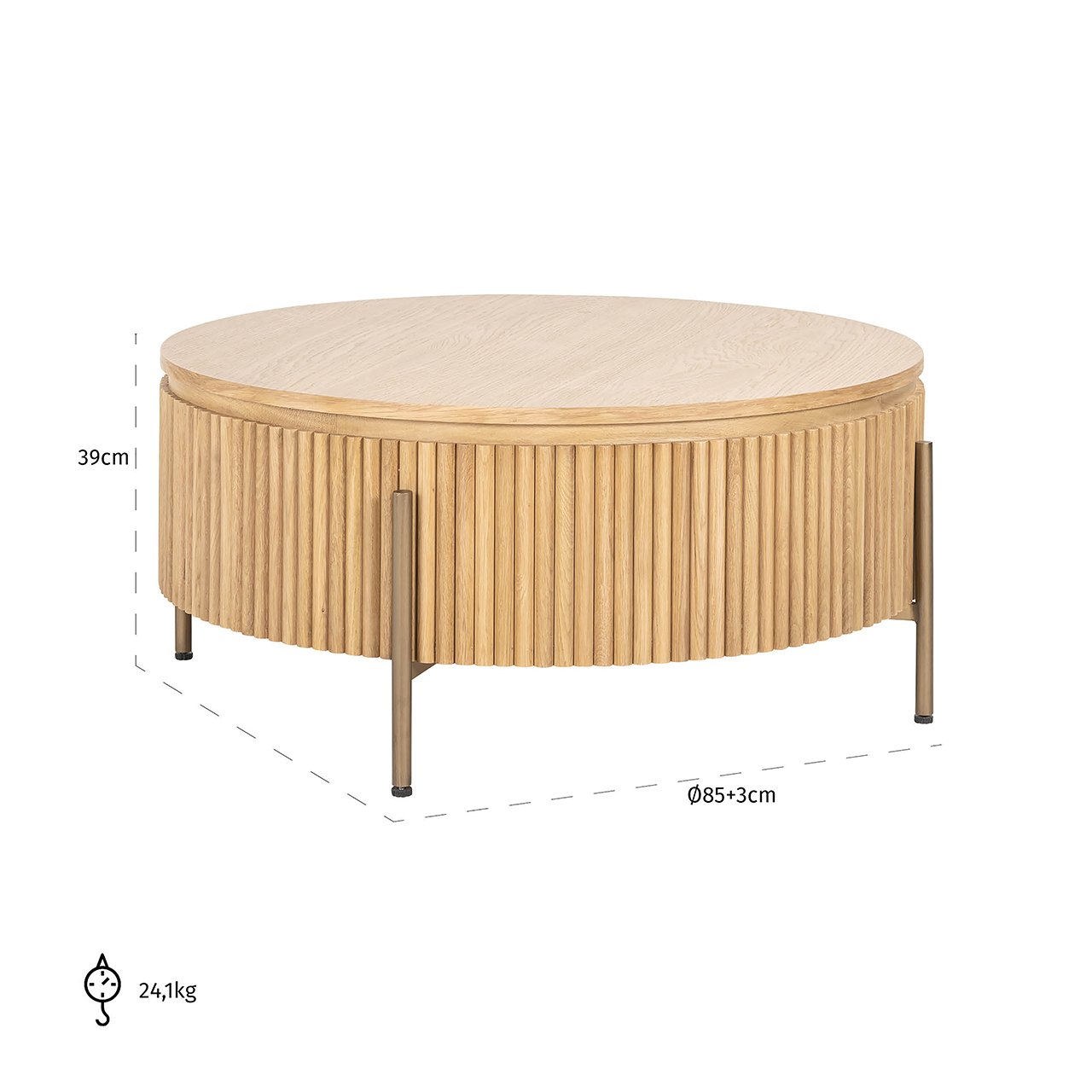 Couchtisch Belfort 85Ø (Natural oak)