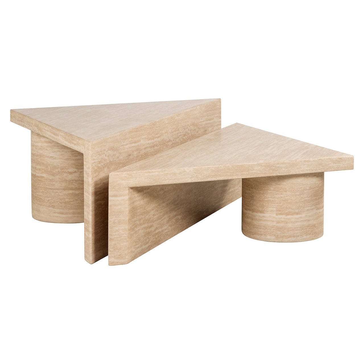 Couchtisch Set Fictus Travertin faux (Beige)