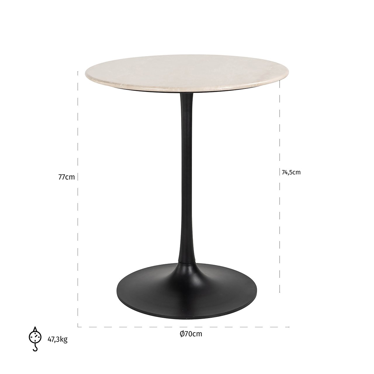 Bistrotisch Tavolo rund (Black)