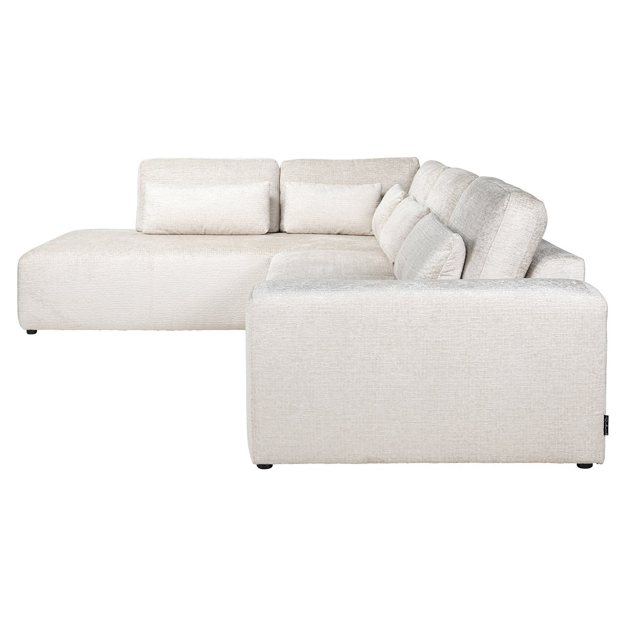 Couch Lund 3 Sitzer + Ottomane links cream fusion (Fusion cream 02)