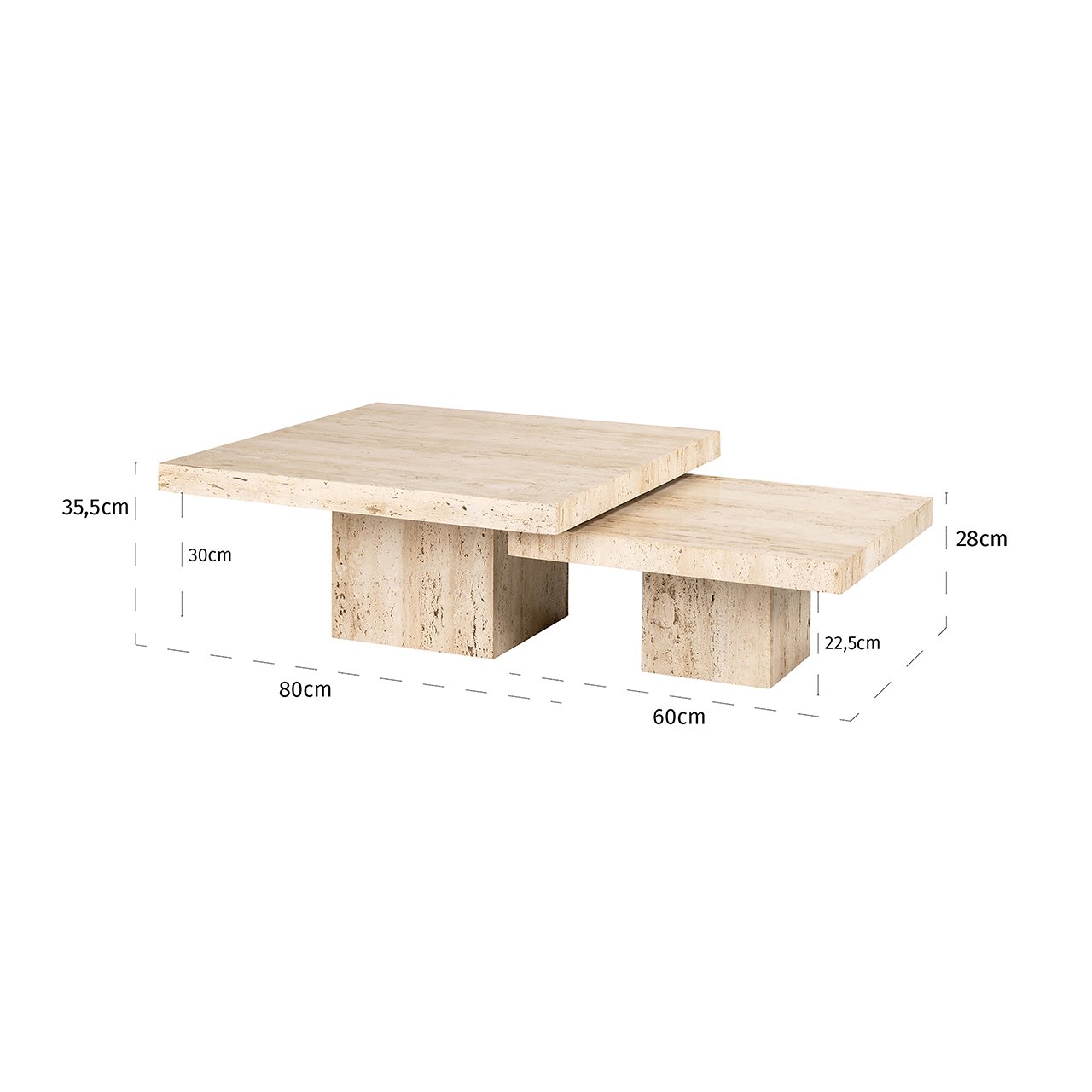 La Cantera Couchtisch quadratische Set von 2