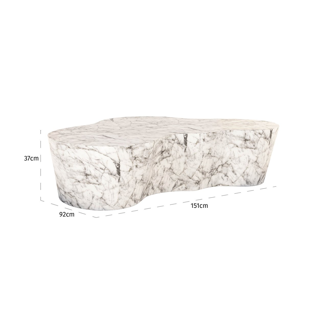 Couchtisch Rockyard faux white marble (White)