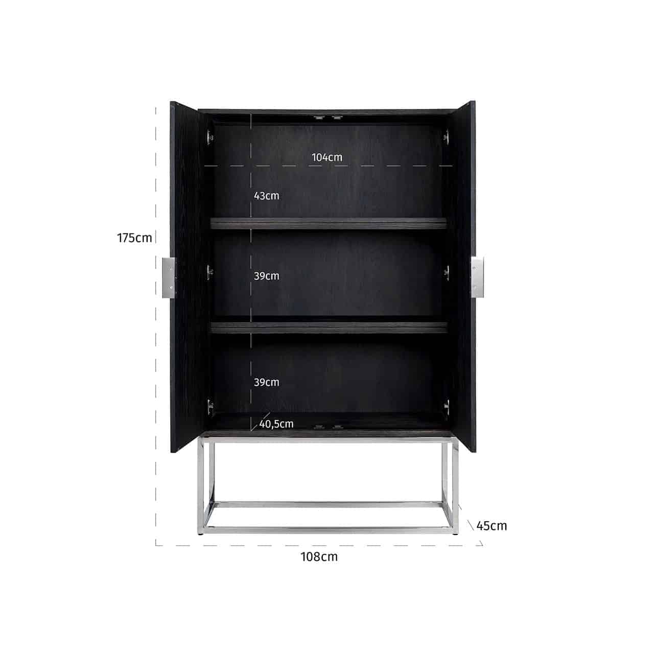 Wandschrank Blackbone silver 2-Türen (Black rustic)