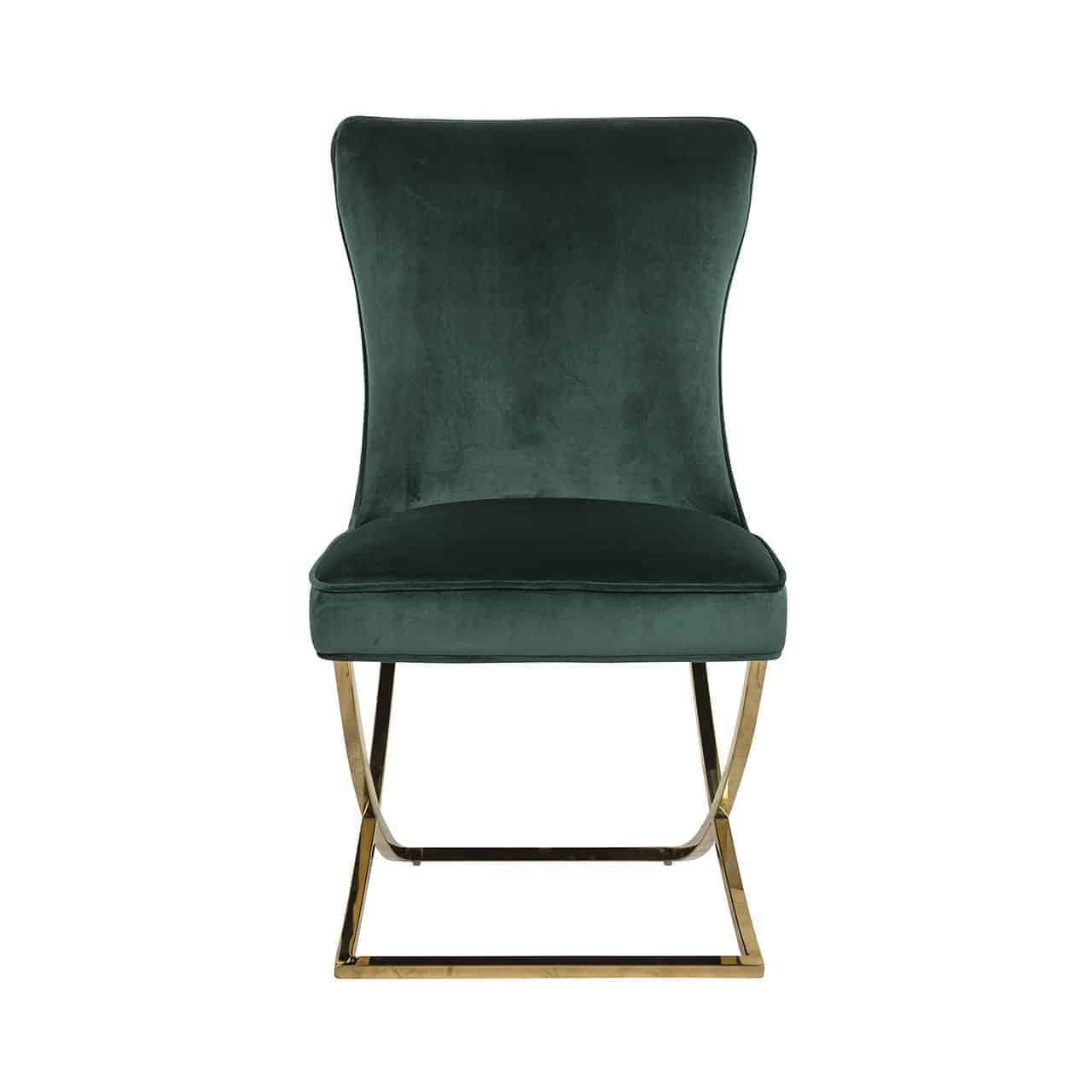 Stuhl Chelsea Green velvet / gold (Quartz Green 501)