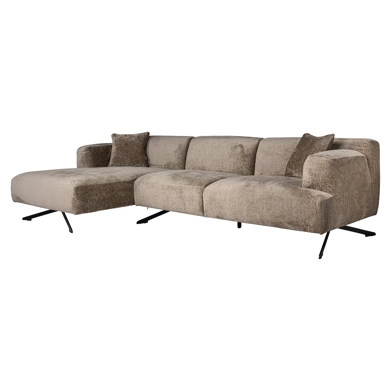 Couch Donovan 3sitzer + lounge links (Bergen 104 taupe chenille)