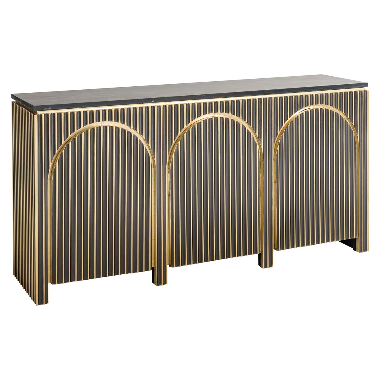 Sideboard Les Arcs 3-türig (Brushed Gold)