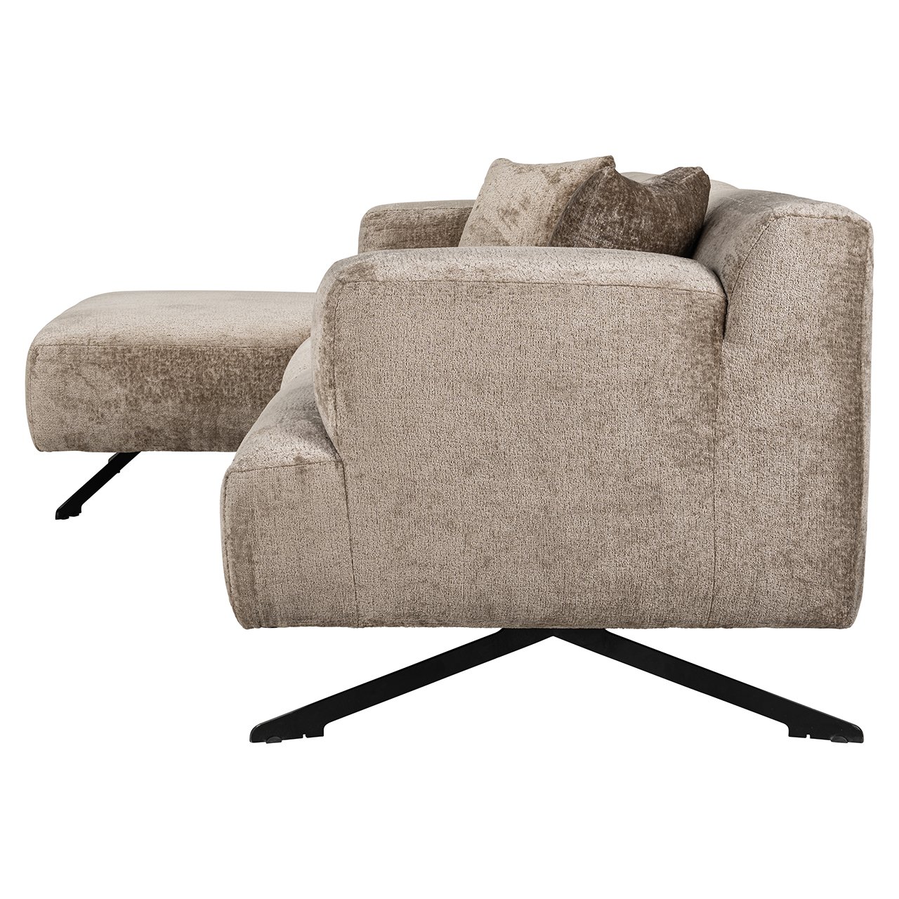 Couch Donovan 3sitzer + lounge links (Bergen 104 taupe chenille)