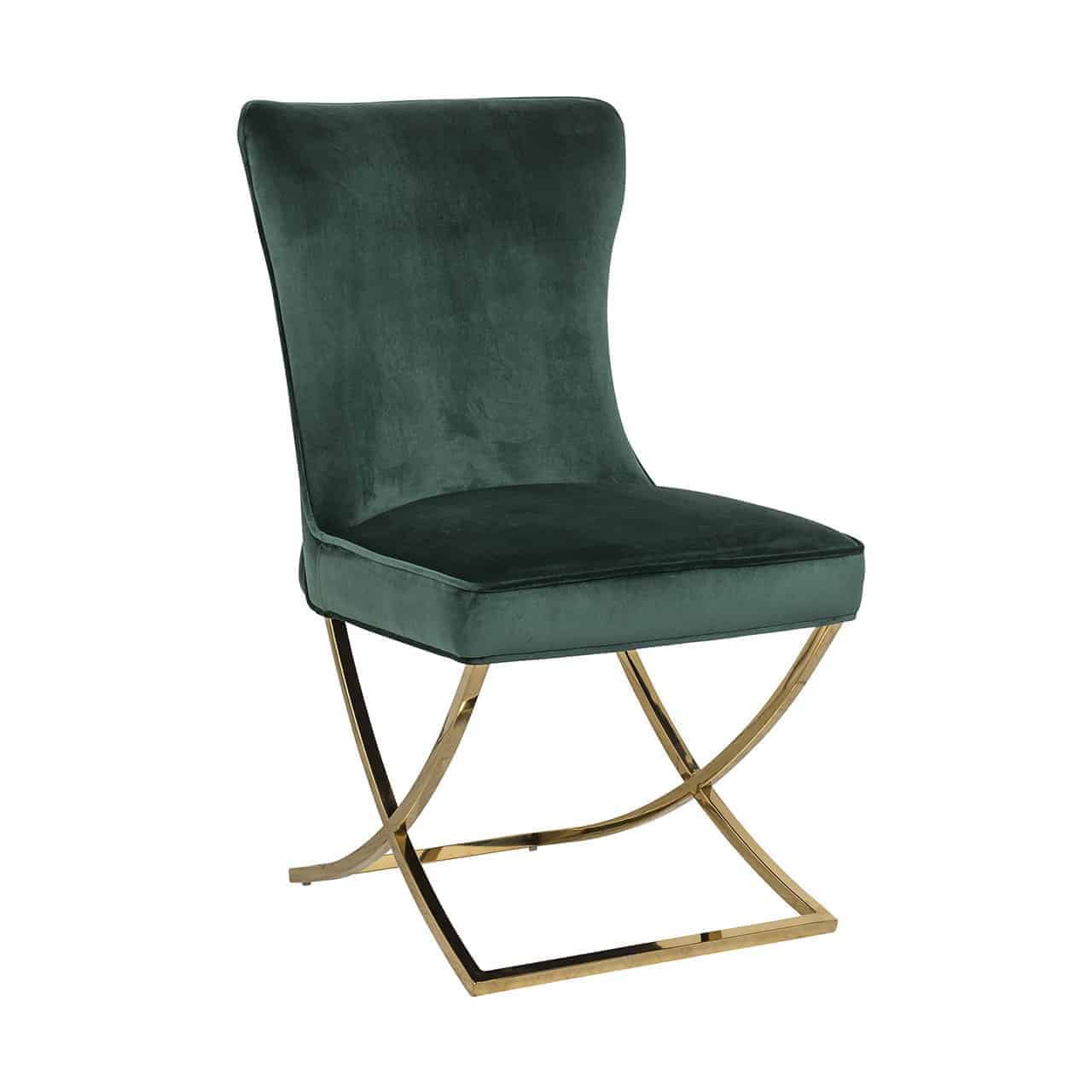 Stuhl Chelsea Green velvet / gold (Quartz Green 501)