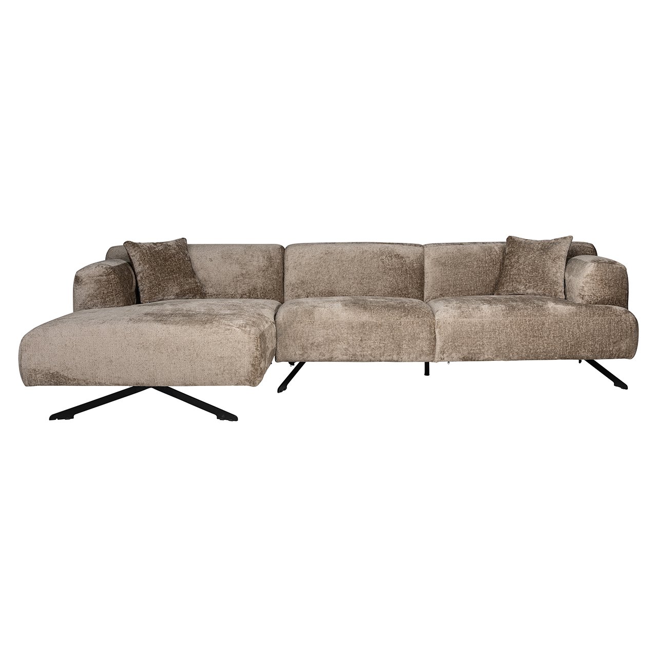 Couch Donovan 3sitzer + lounge links (Bergen 104 taupe chenille)