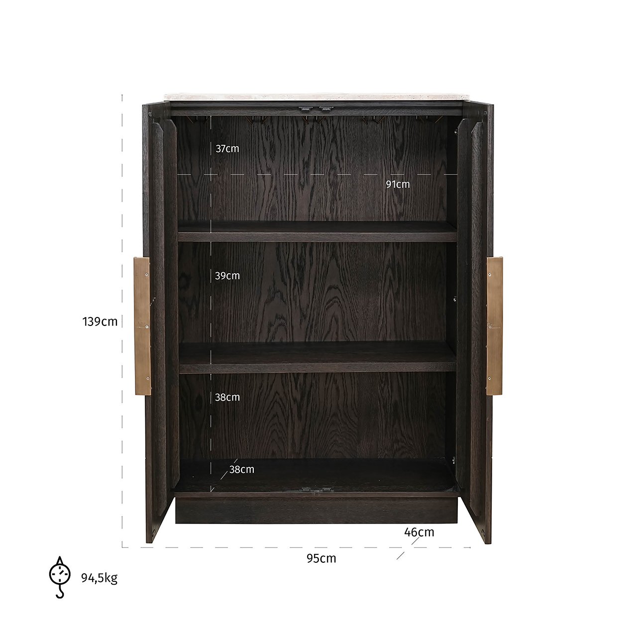 Schrank Claremont 2-türig (Brown)