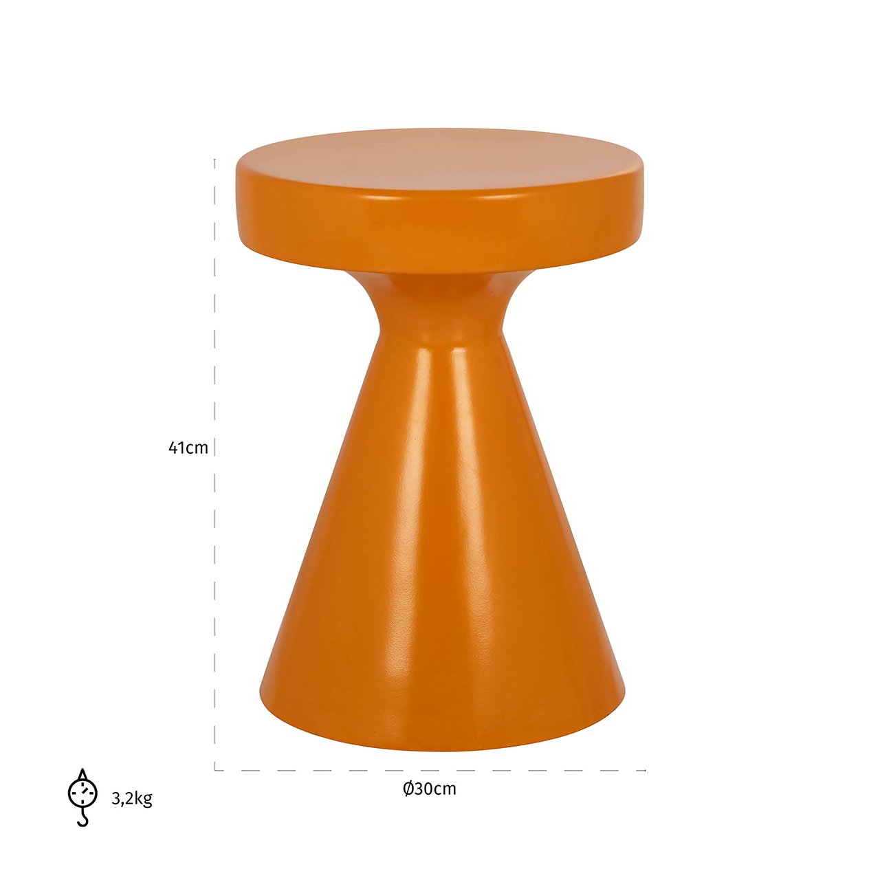 Beistelltisch Kimble orange klein 30Ø