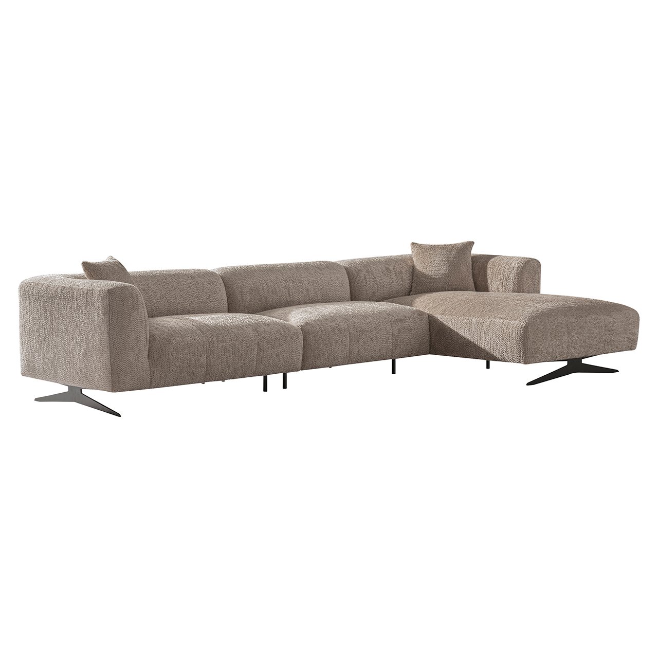 Sofa Hoxton 3-Sitzer + Lounge rechts (Be Lovely 170 Beige)