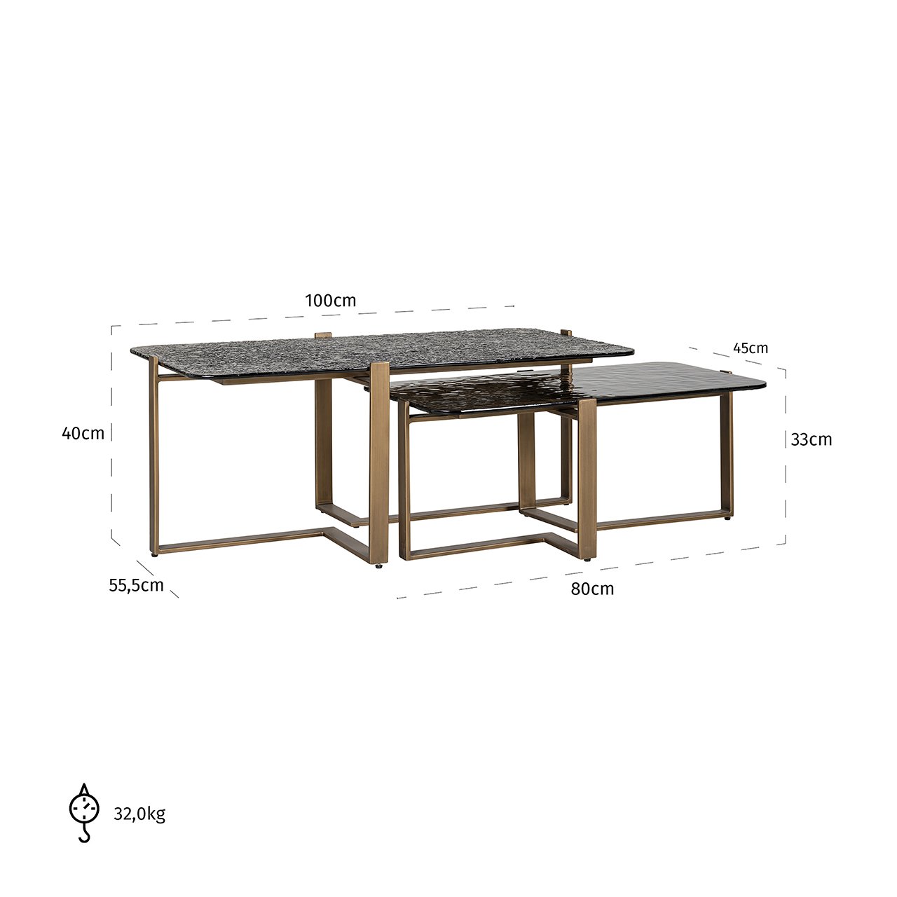 Couchtisch Sterling Set von 2 (Brown)