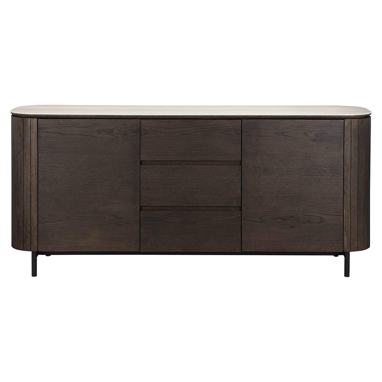 Sideboard Ritz 2-türig 3-Schubladen (Brown)