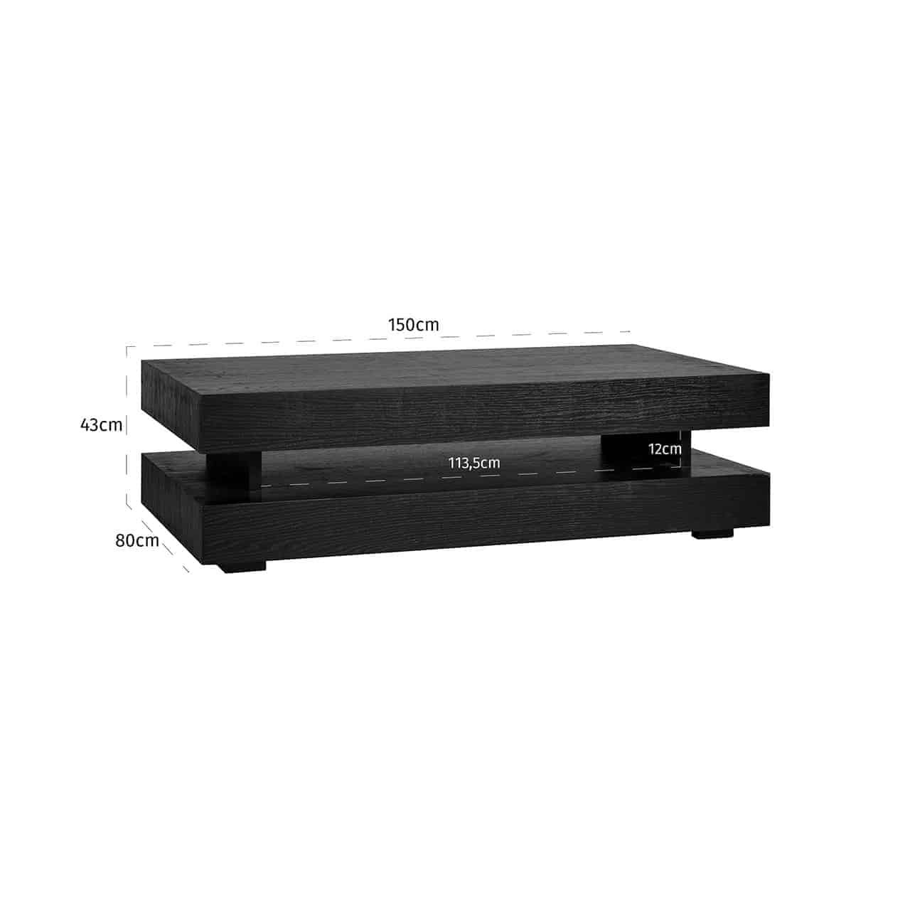 Couchtisch Oakura blok H (Black)