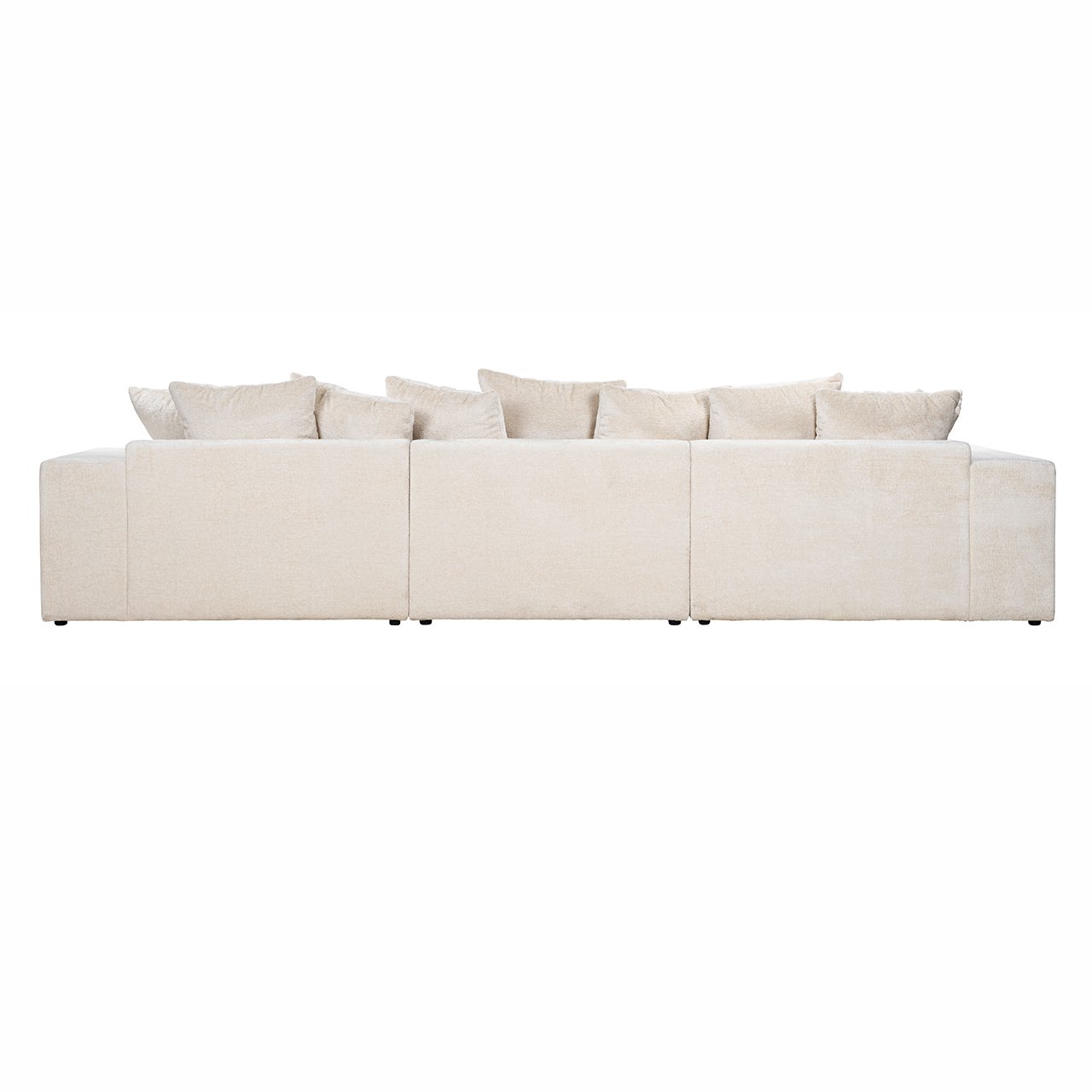 Couch Alcazar 3 Sitzer + Lounge Links/Rechts white chenille (Bergen 900 white chenille)