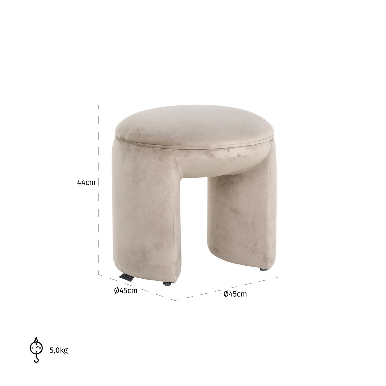 Hocker Fargo khaki velvet (Quartz Khaki 903)