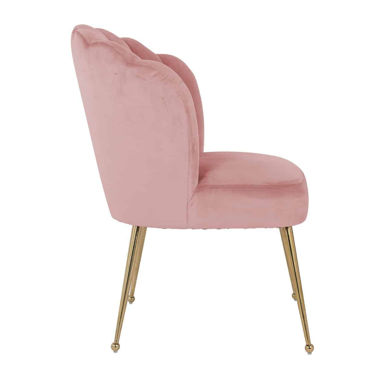 Stuhl Pippa pink velvet / gold (Quartz Pink 700)