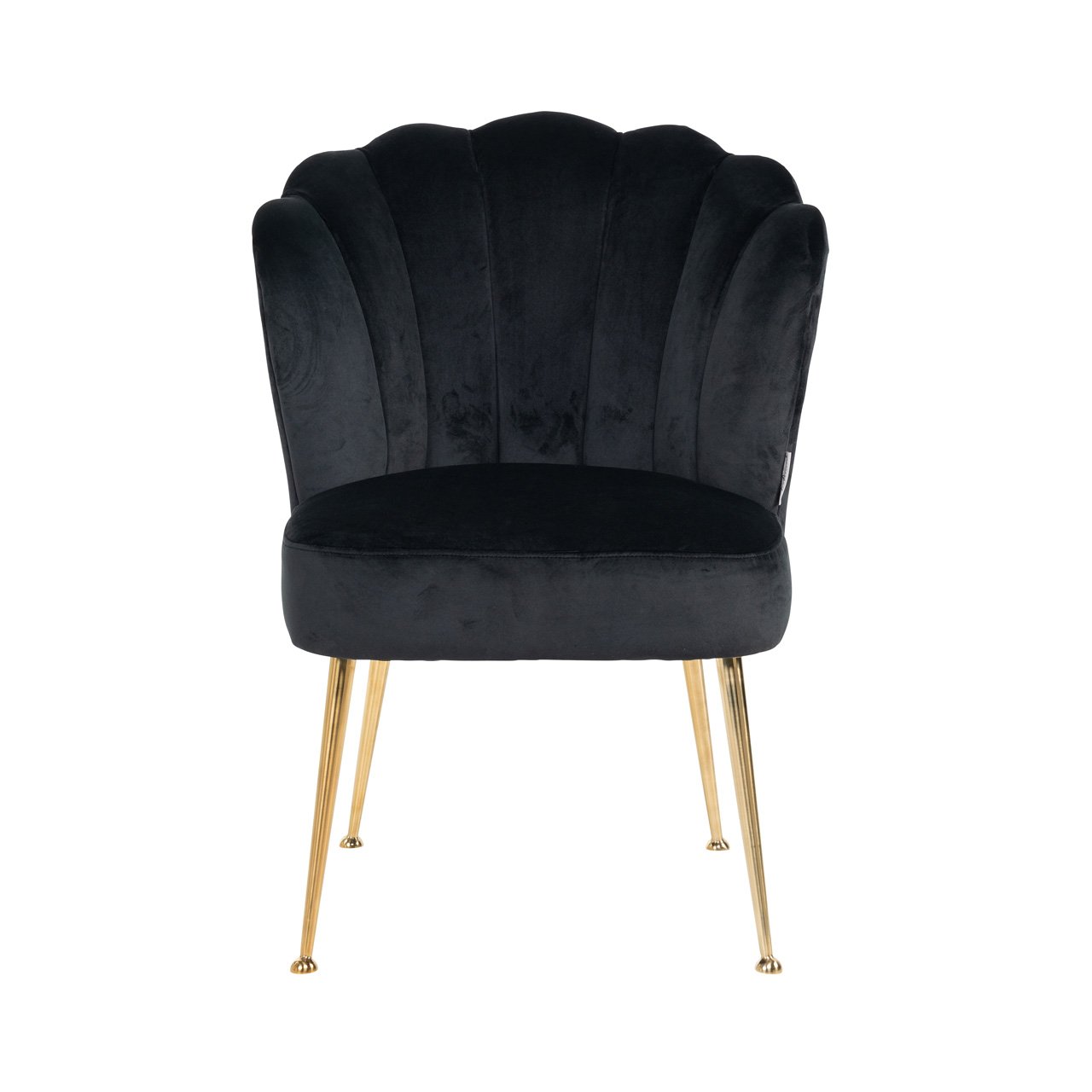 Stuhl Pippa Black velvet/ gold (Quartz Black 800)