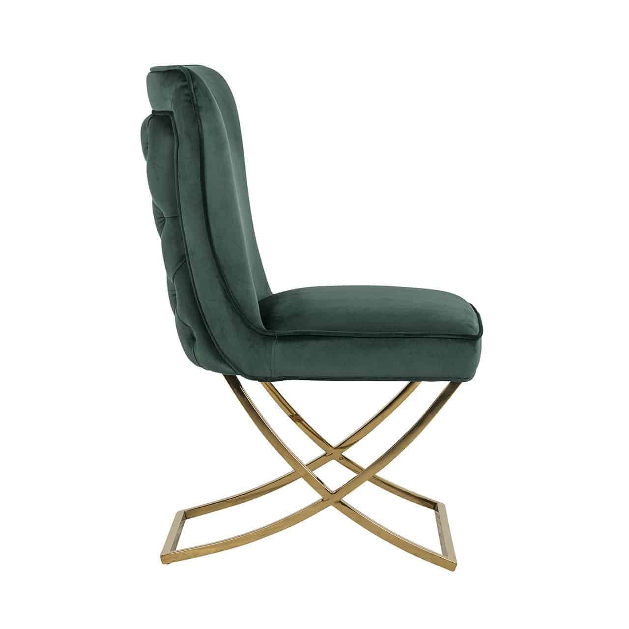 Stuhl Chelsea Green velvet / gold (Quartz Green 501)