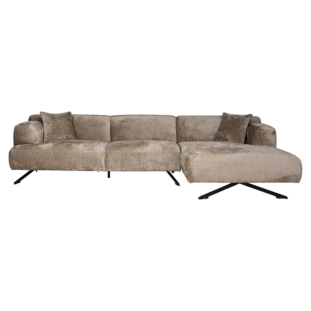 Couch Donovan 3sitzer + lounge rechts (Bergen 104 taupe chenille)