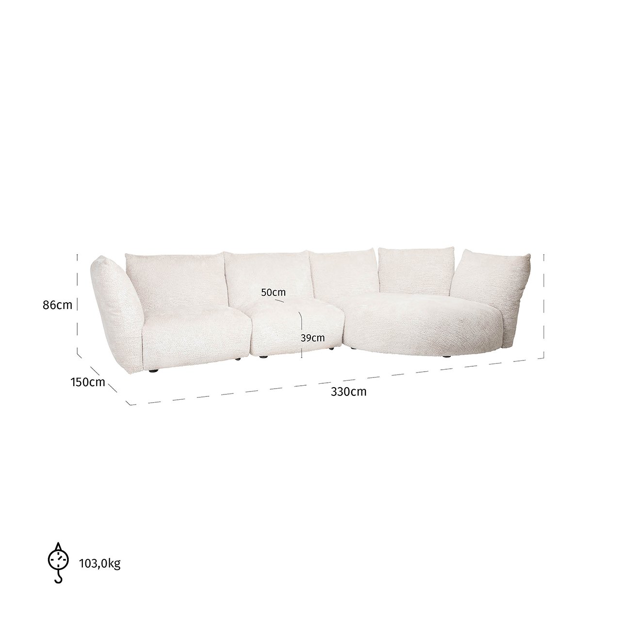 Sofa Loyd lovely cream (Be Lovely 11 Cream)