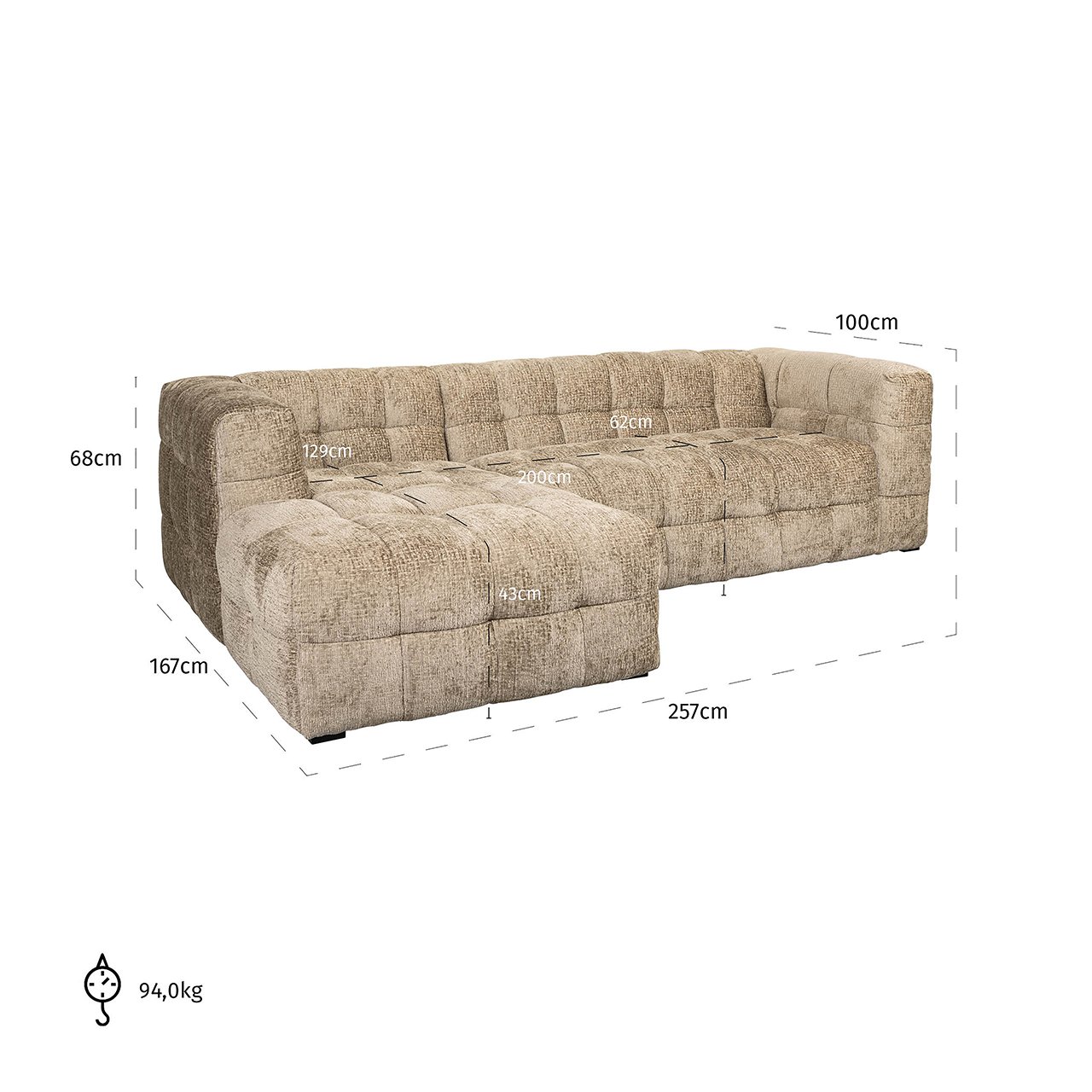 Sofa Merrol lounge links desert fusion (Fusion 109 desert)