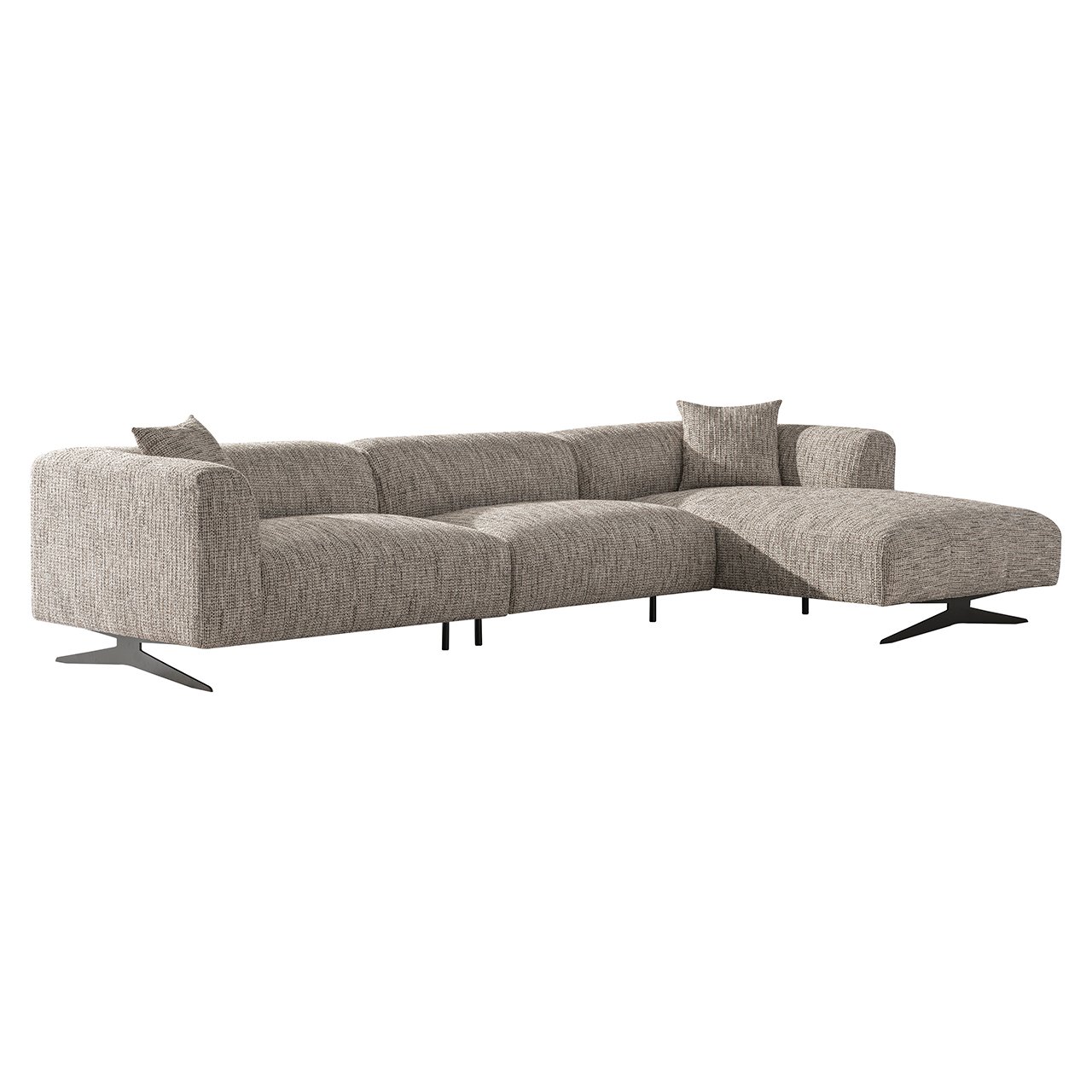 Sofa Hoxton 3-Sitzer + Lounge rechts (Be Trendy 01 Nature)