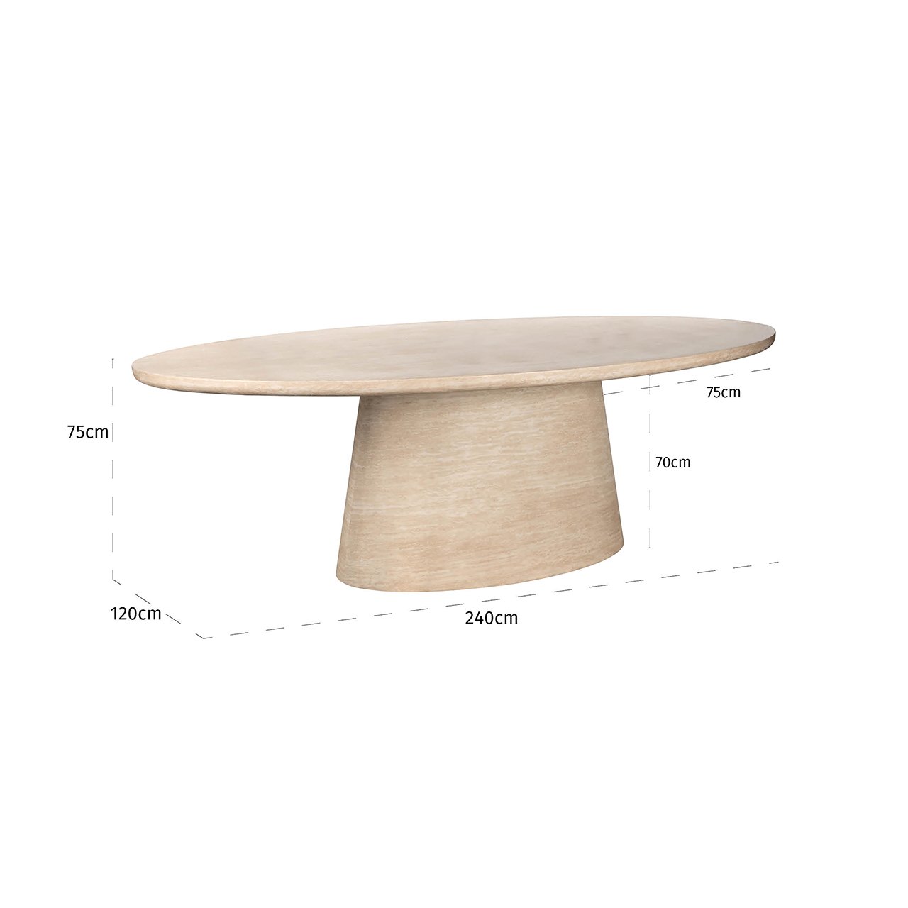 Esstisch Fictus Travertin faux (Beige)