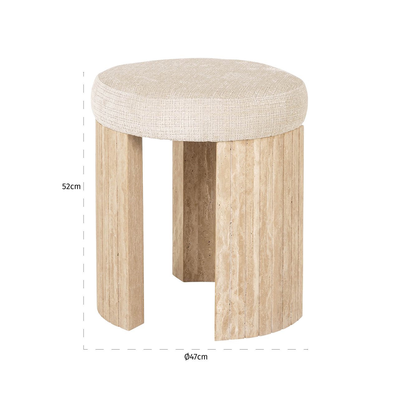 Hocker Gallice naturbeige Travertin (Beige)