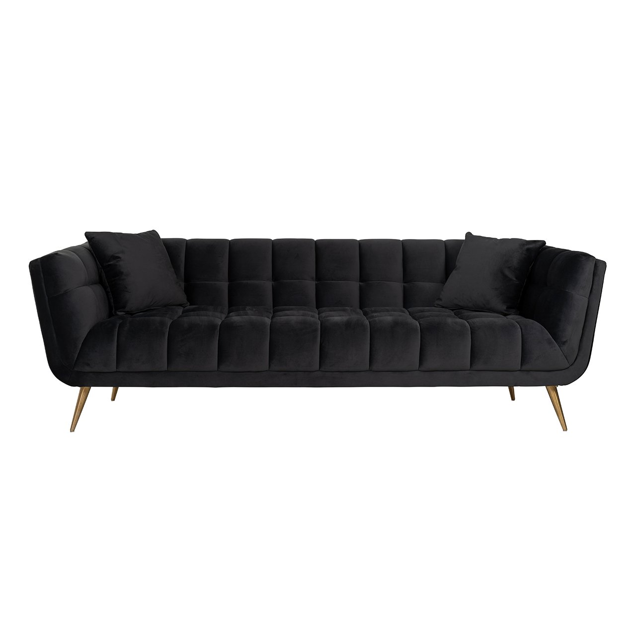 Couch Huxley Antraciet velvet / Brushed gold (Quartz Antraciet 801)