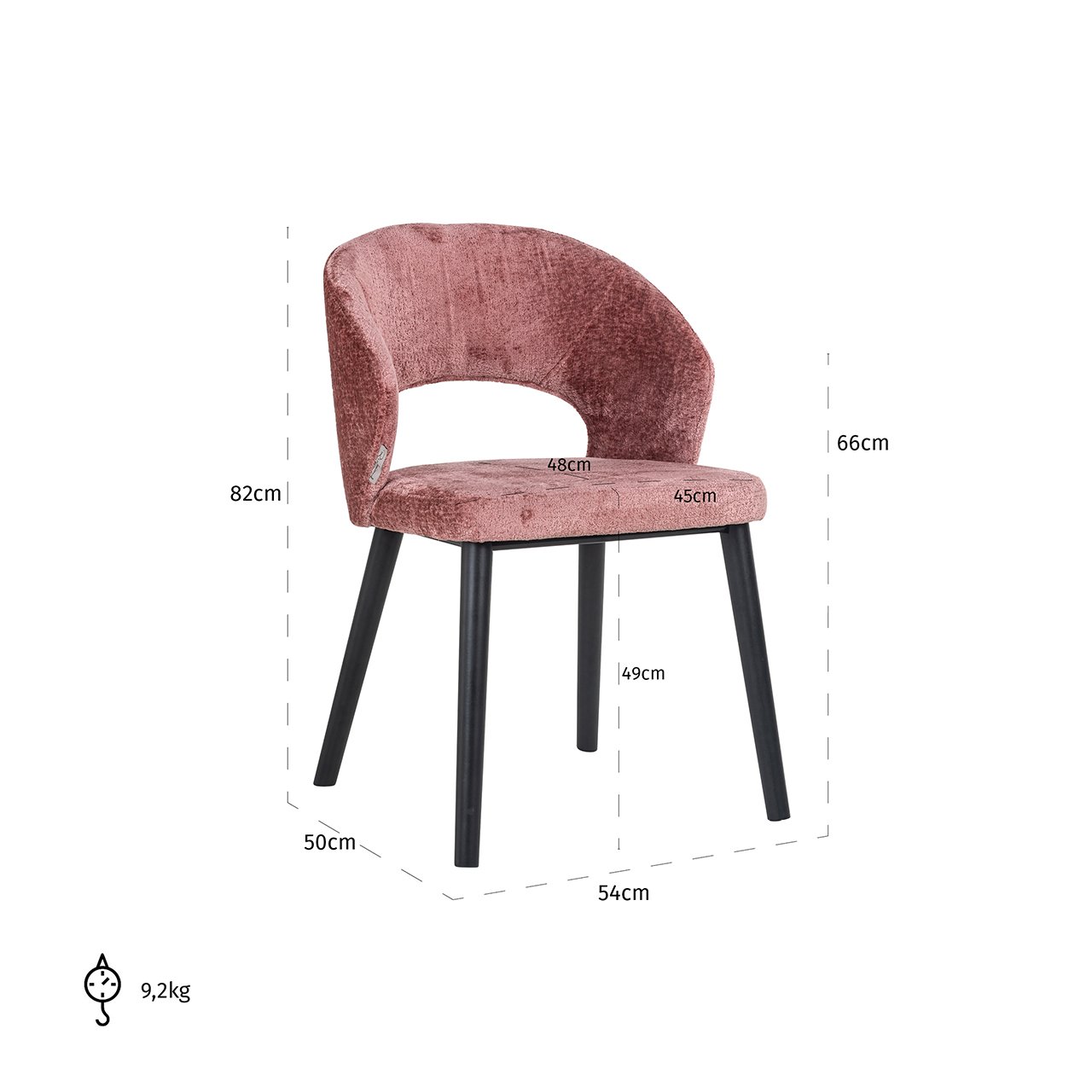 Stuhl Savoy rose chenille (Bergen 705 rose chenille)