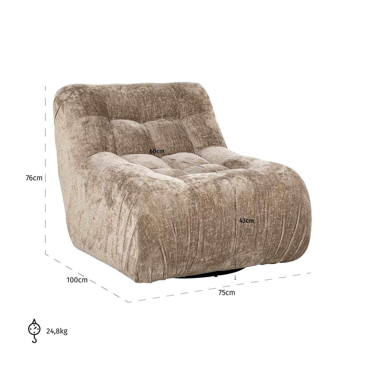 Sessel Rosy taupe chenille (Bergen 104 taupe chenille)