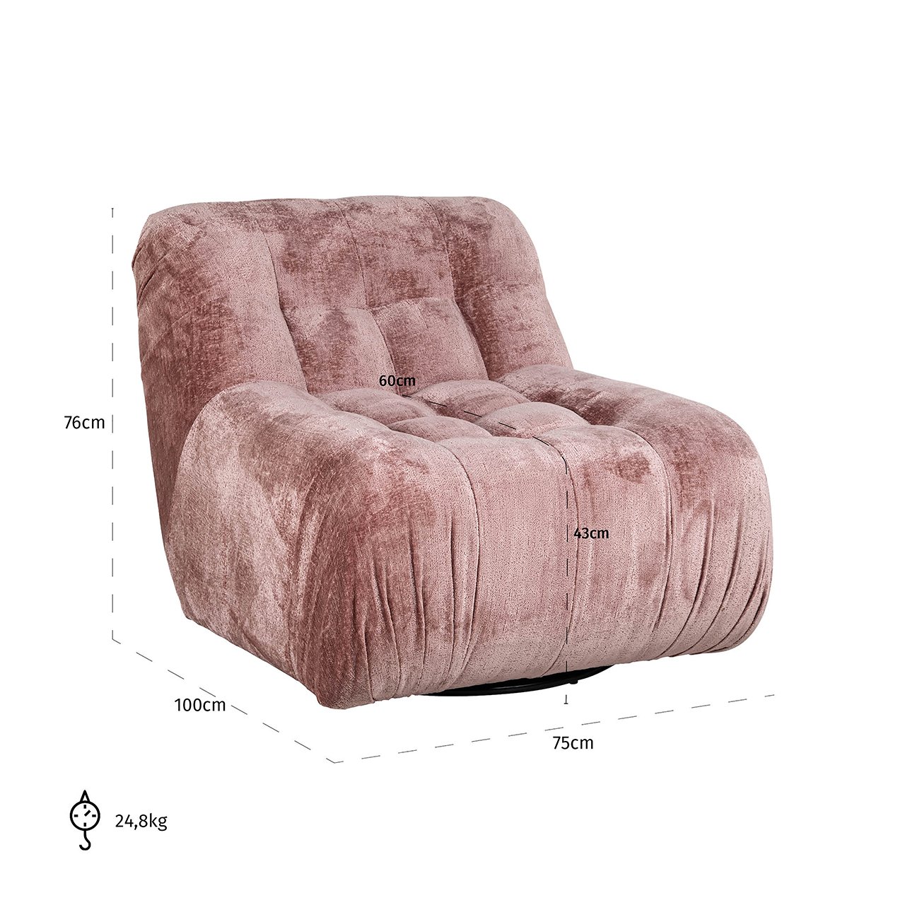 Sessel Rosy rose chenille (Bergen 705 rose chenille)