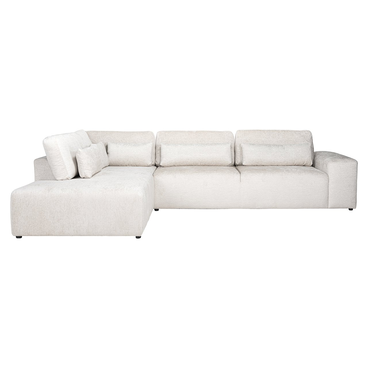 Couch Lund 3 Sitzer + Ottomane links cream fusion (Fusion cream 02)