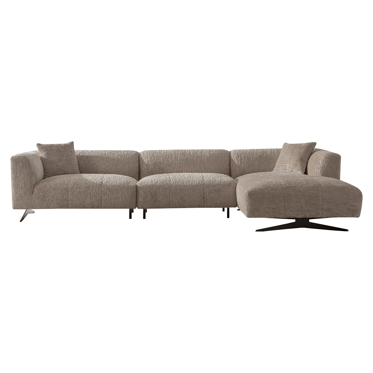 Sofa Hoxton 3-Sitzer + Lounge rechts (Be Lovely 170 Beige)