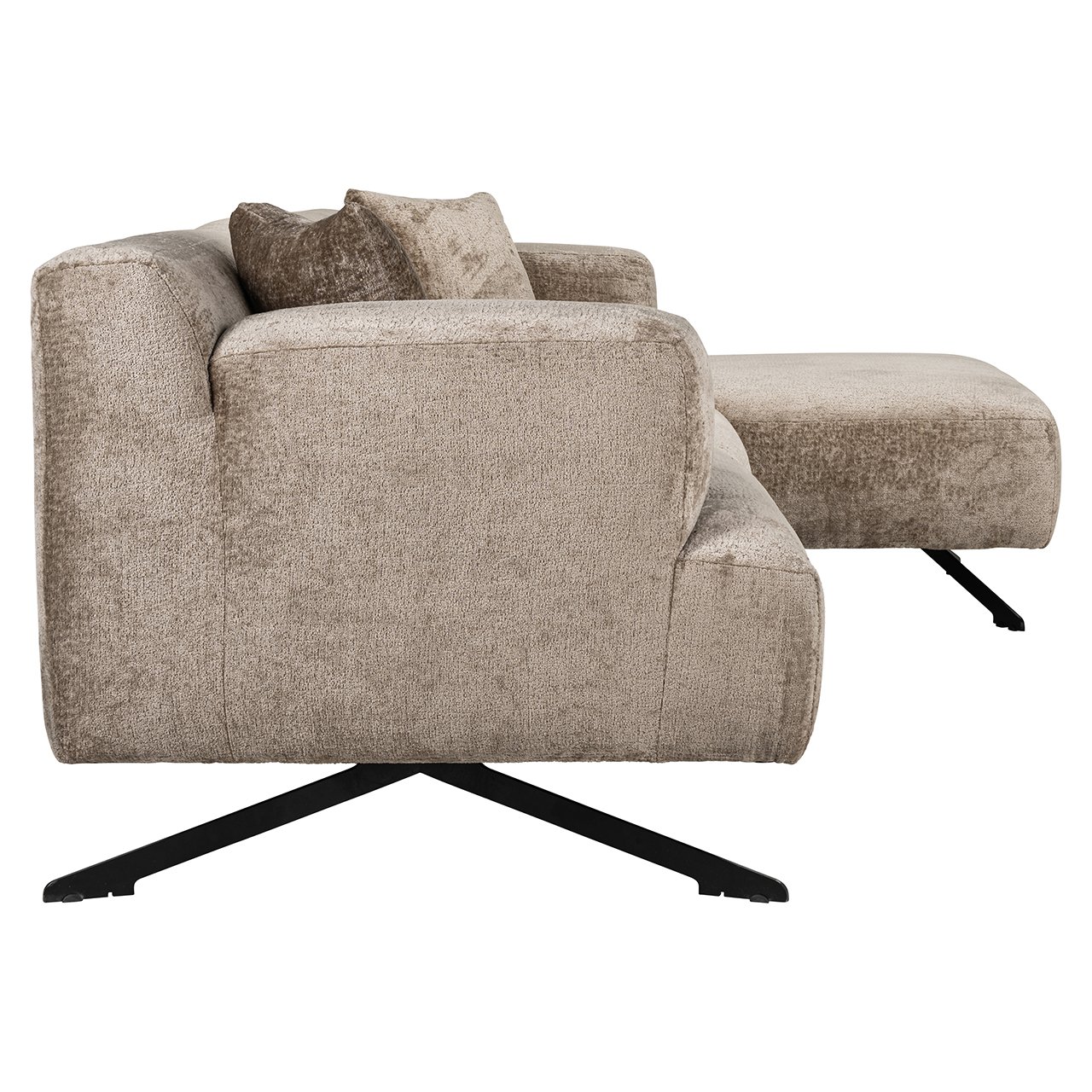 Couch Donovan 3sitzer + lounge rechts (Bergen 104 taupe chenille)