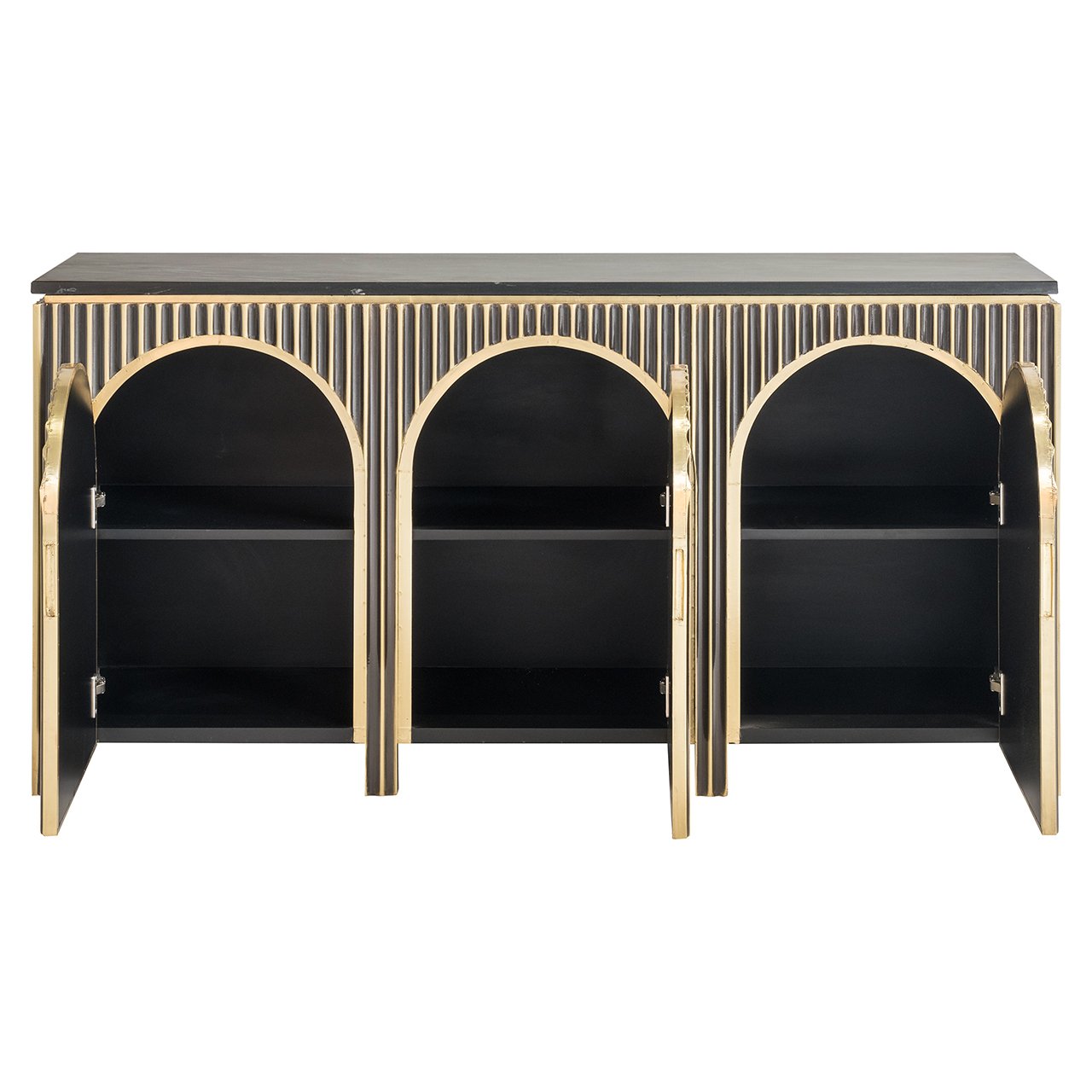 Sideboard Les Arcs 3-türig (Brushed Gold)