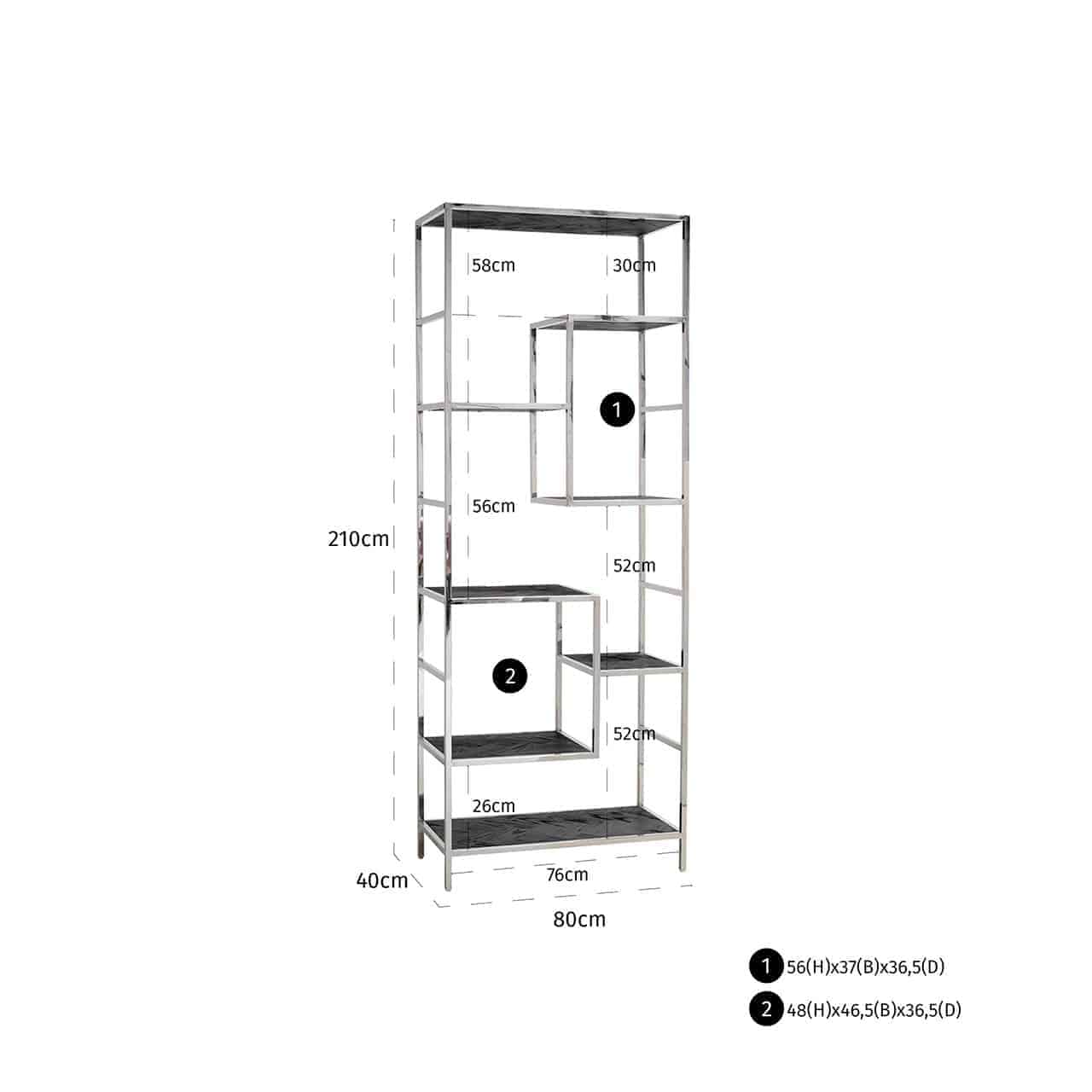 Wandschrank Blackbone silver (Black rustic)