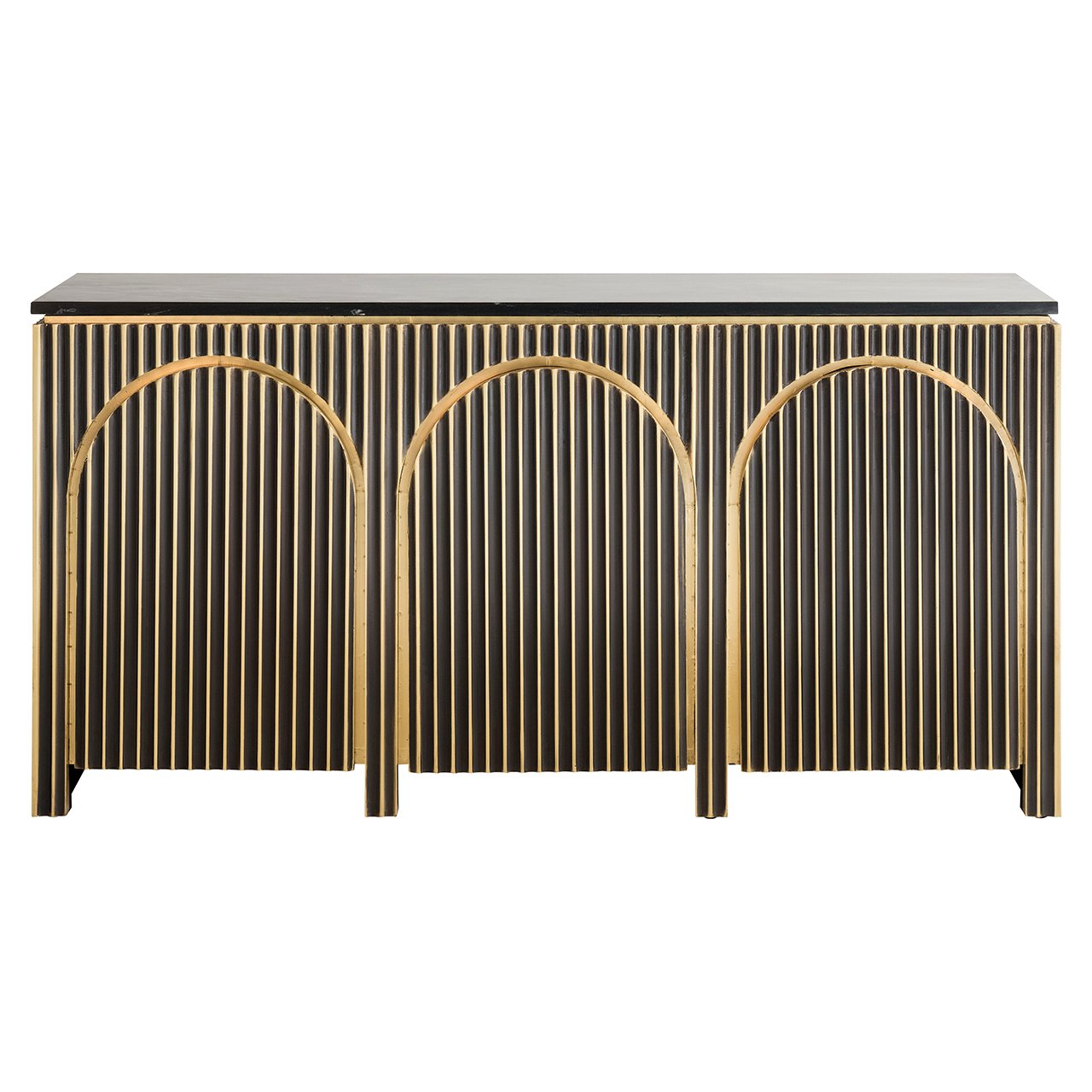 Sideboard Les Arcs 3-türig (Brushed Gold)